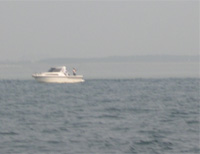 泥色の川水と海水